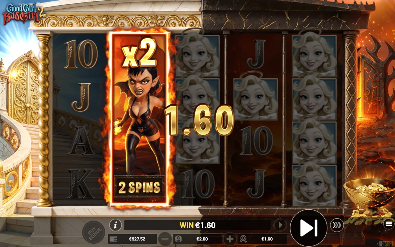 Expanding wild covering a full reel with the lowest x2 duel multiplier and a 1.60 win