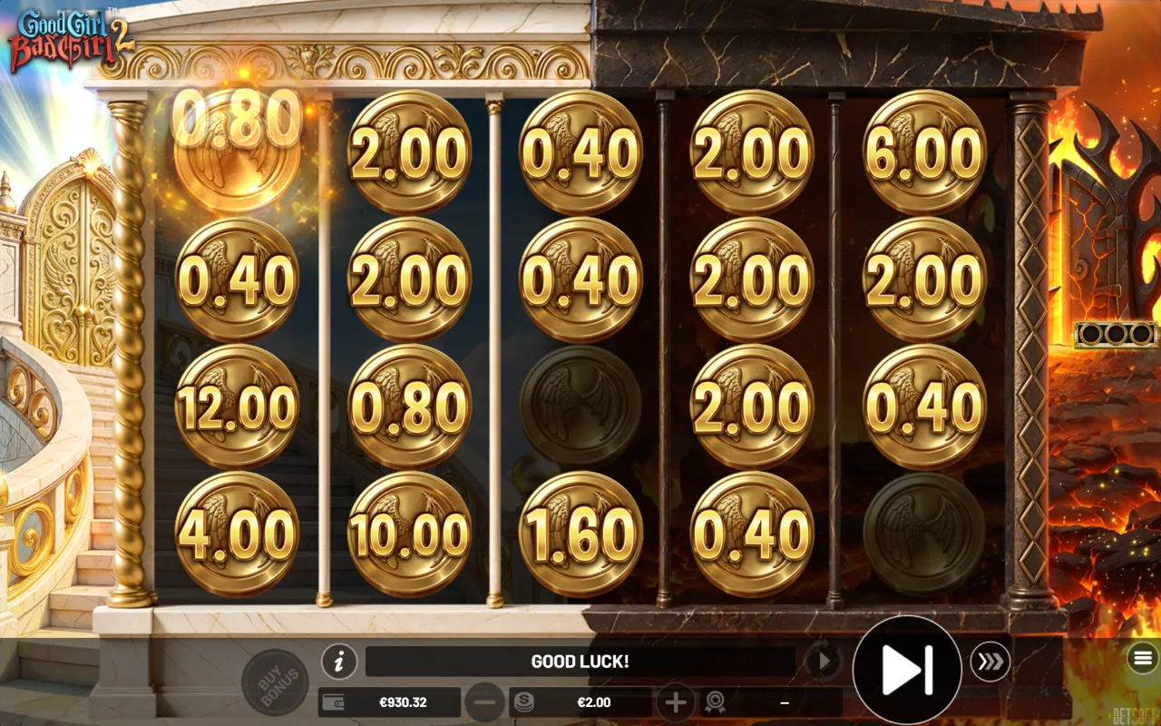 Hold and Win closing board with eighteen of twenty cells filled with gold prize coins