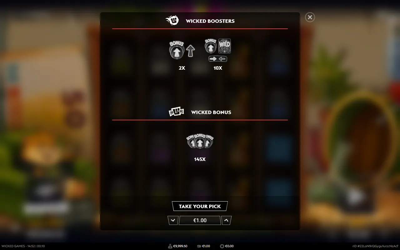 Hamsterdam purchase menu showing 2X and 10X boosters and the 145X bonus buy