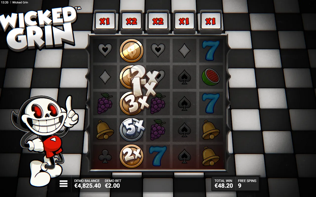 An expanded reel of coin symbols alongside multiplier discs in the Stash N Stack bonus
