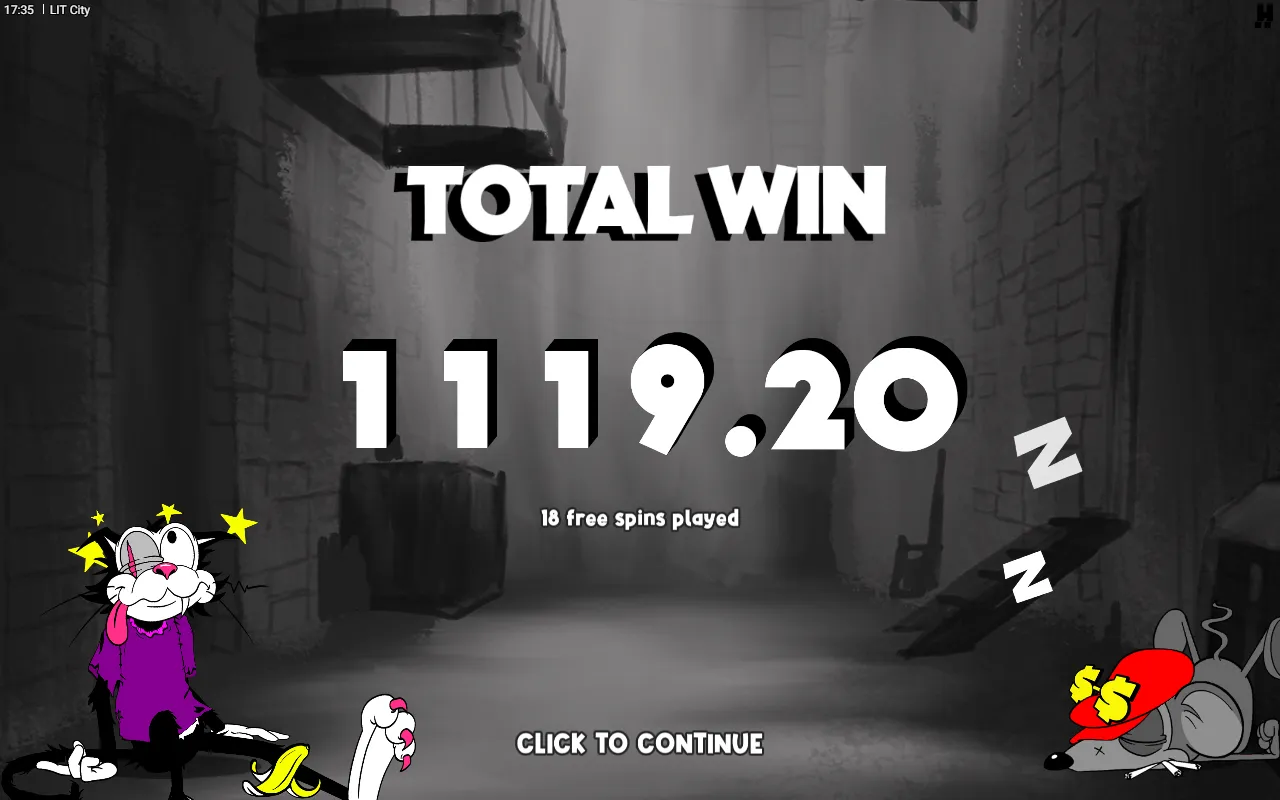 LIT City total win card after eighteen Maxx Bonus free spins