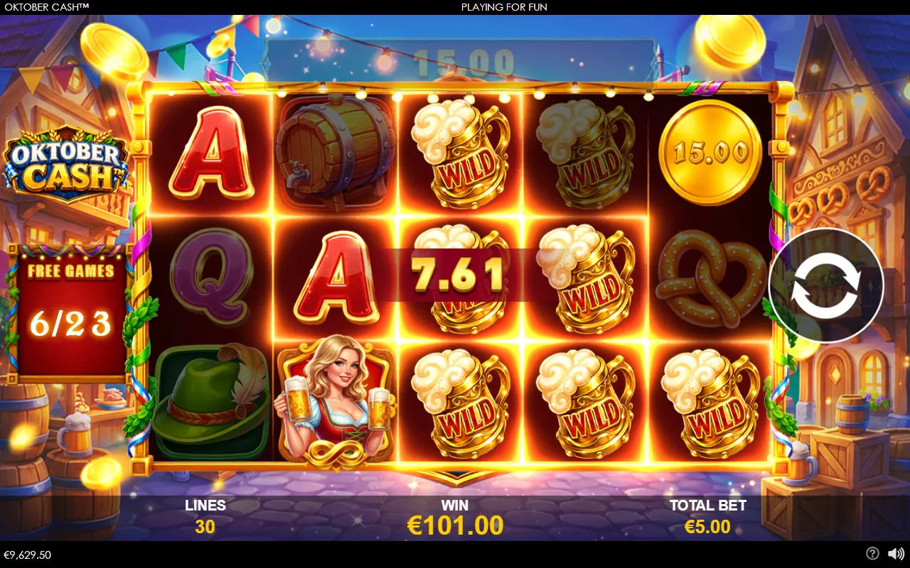 Oktober Cash free games with six wild symbols and a running total of 101 euro