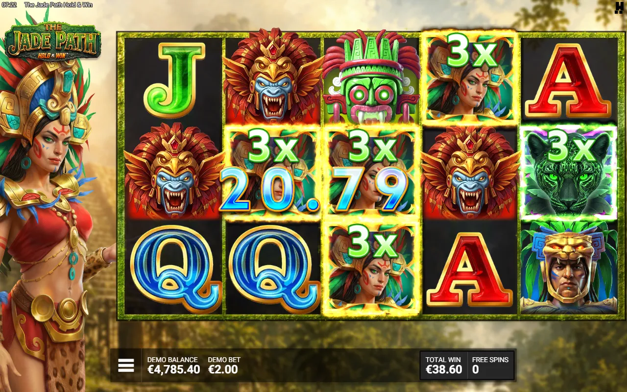 a 3x jaguar multiplier boosting sticky wilds in Warrior Riches free spins